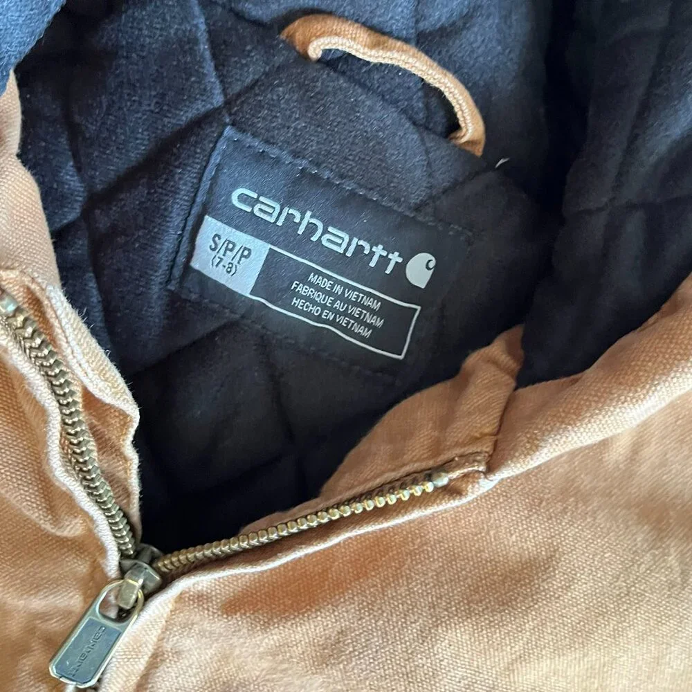 Carhartt tan canvas jacket S 7-8